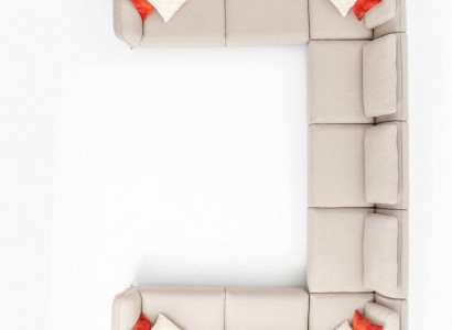 Sofa U- Form Wohnzimmer Ecksofa Beige Polstersofa Design Modern